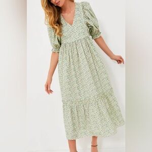 Hunter Bell Vintage Floral Palmer Dress Floral Green NWT